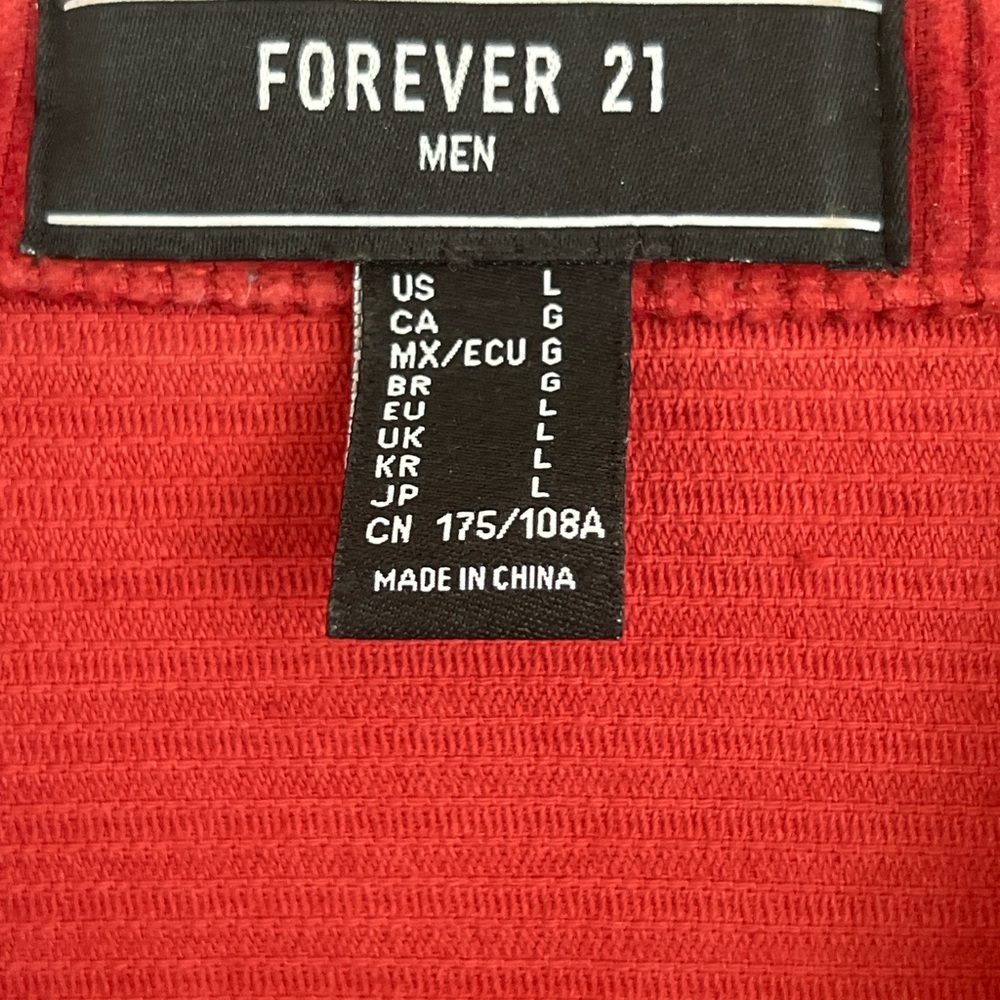 Forever 21 Men Red Ribbed Long-Sleeve Top - Picture 4 of 6